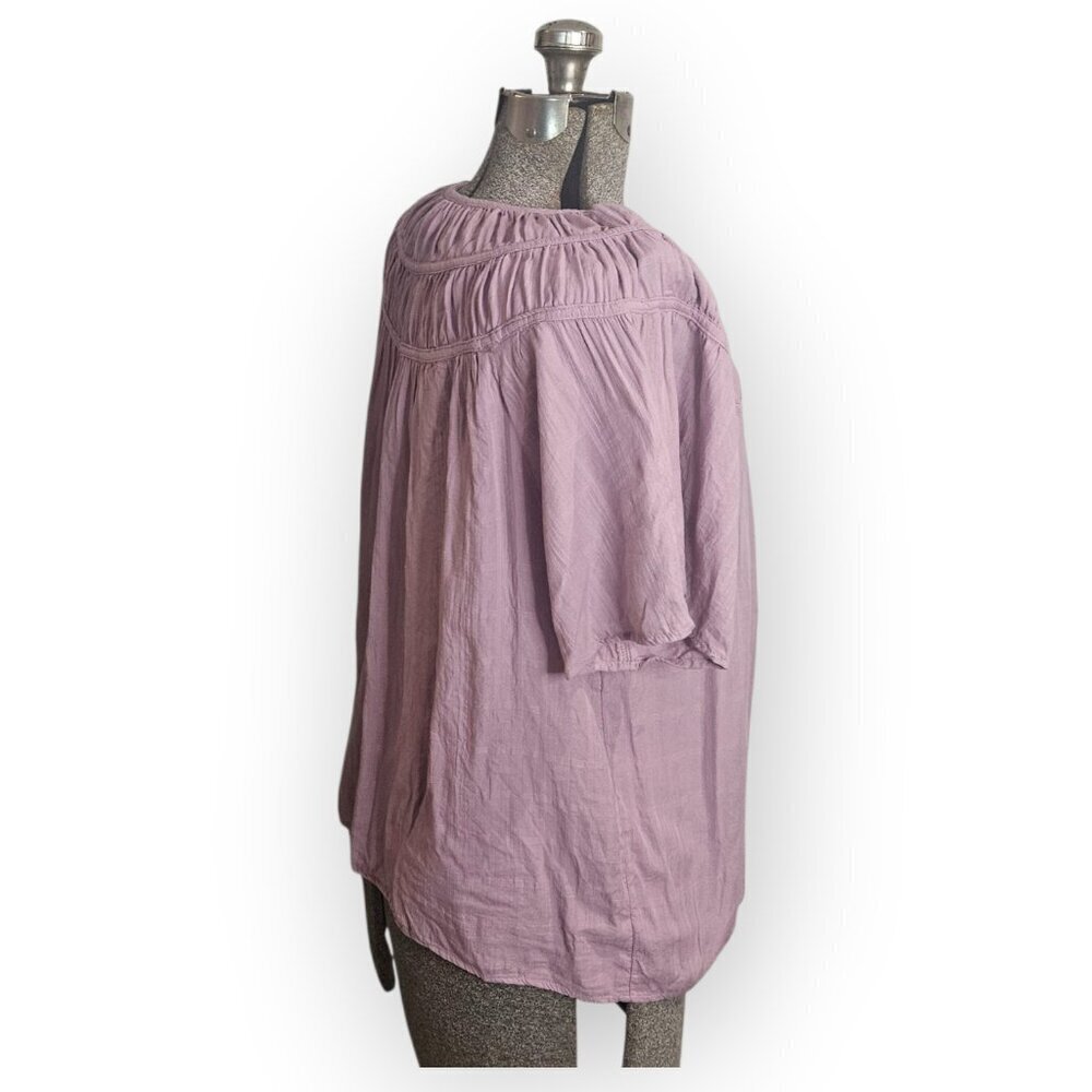 Short Sleeve Key-Hole Neck Blouse L - Picture 3 of 6